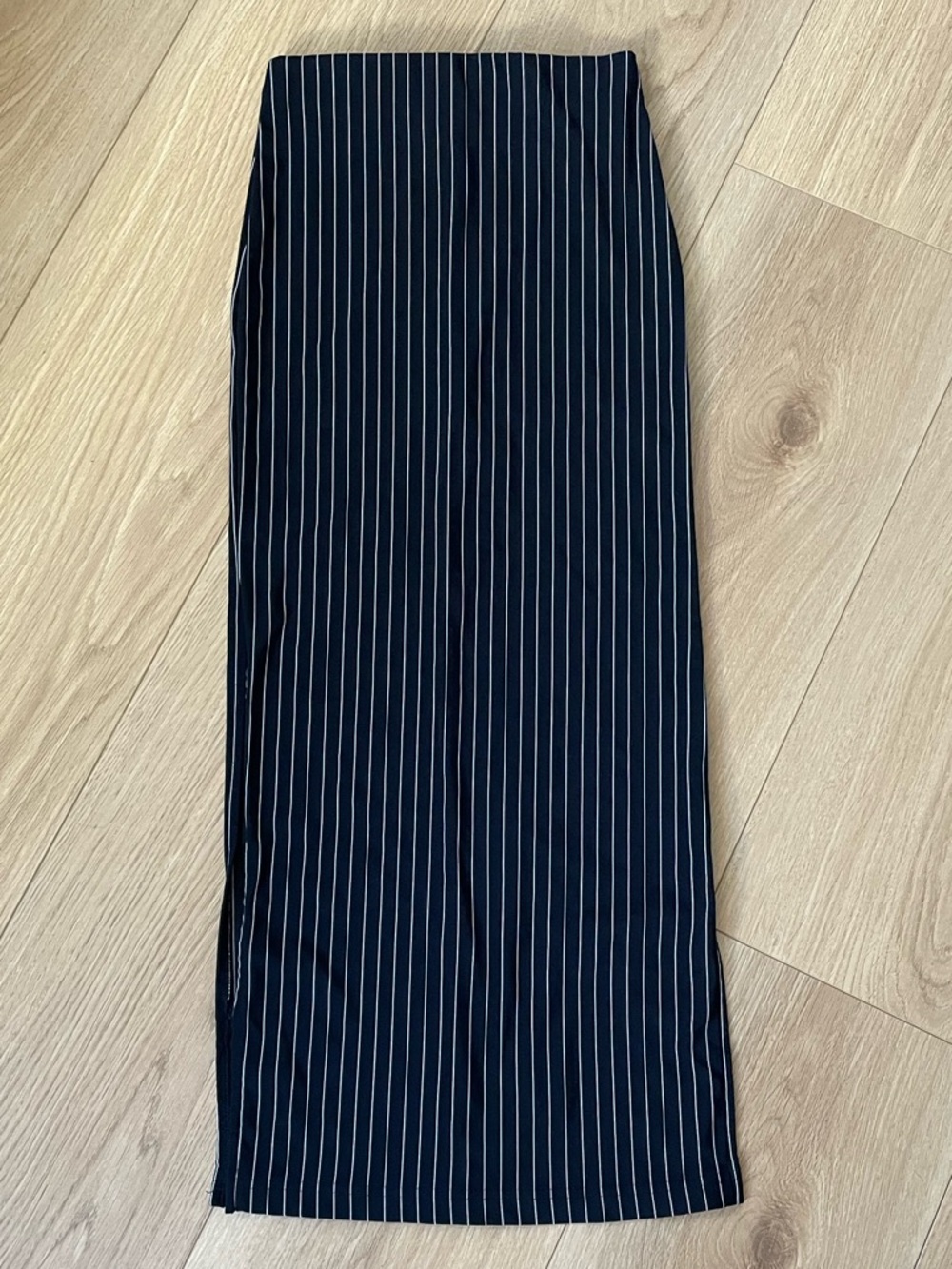 Joule Black Midi Skirt with White Pinstripes - Picture 2 of 6